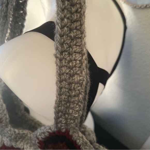 Handmade crochet granny square shoulder bag and matching wallet-lined - Picture 6 of 7